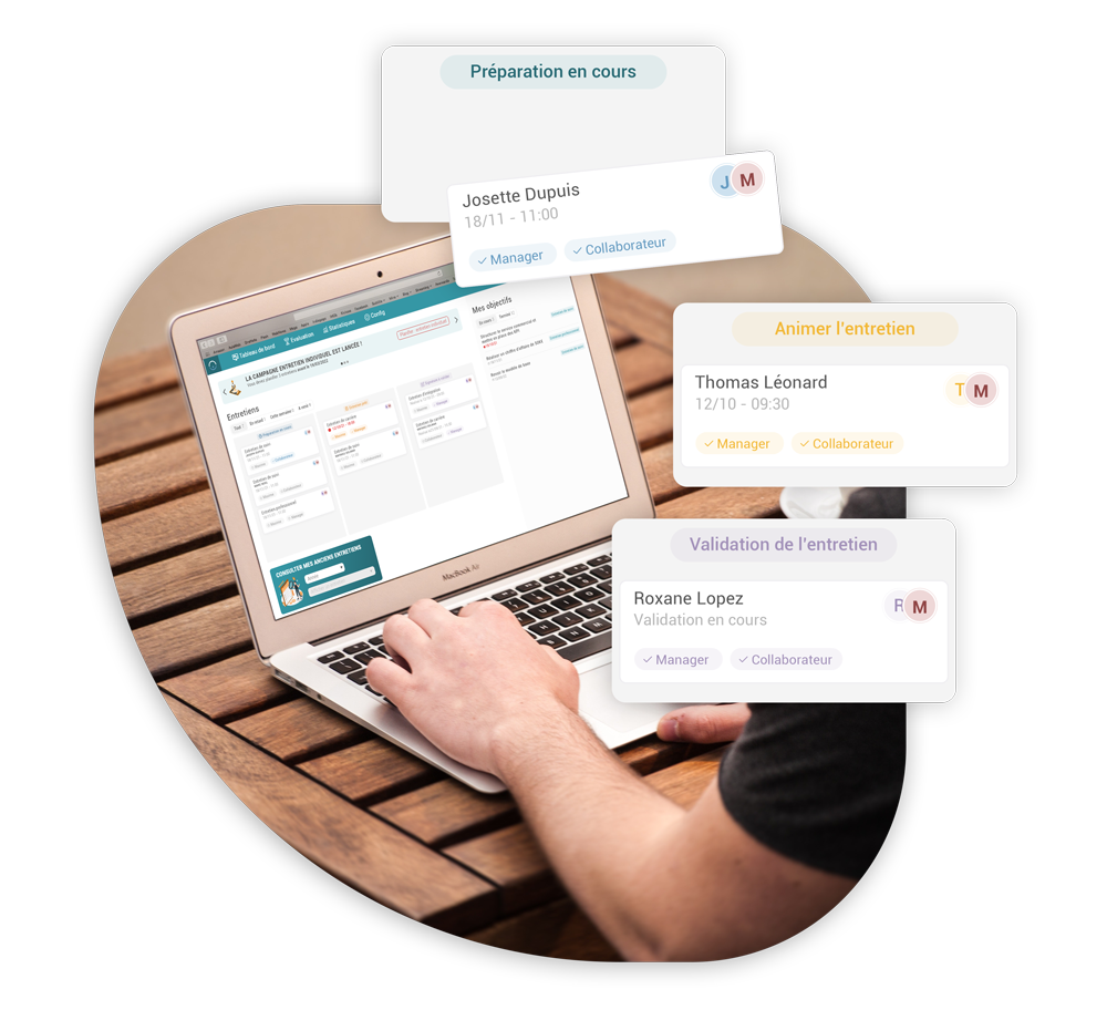 Image montrant l'interface du planning des entretiens d'évaluations