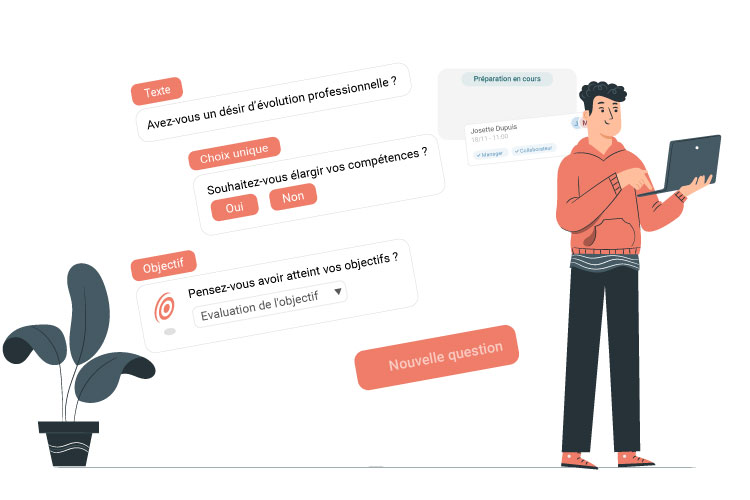 Image montrant le suivi des campagnes d'entretiens individuels via le module statistiques