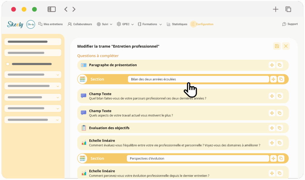 Configurer une trame d'entretien professionnel