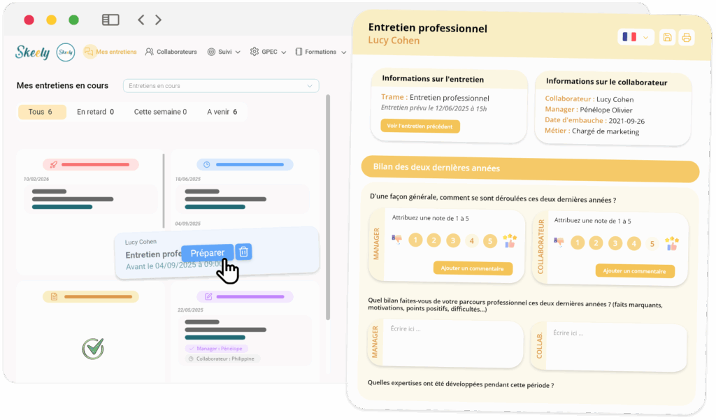 Trame d'entretien professionnel