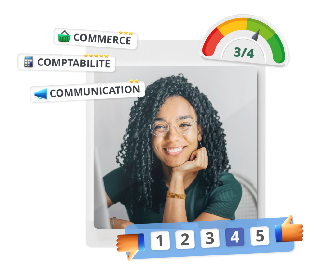 Image montrant une personne utilisant Skeely, le logiciel d'entretien annuel