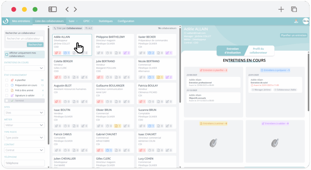 Logiciel de gestion d'entretiens Skeely