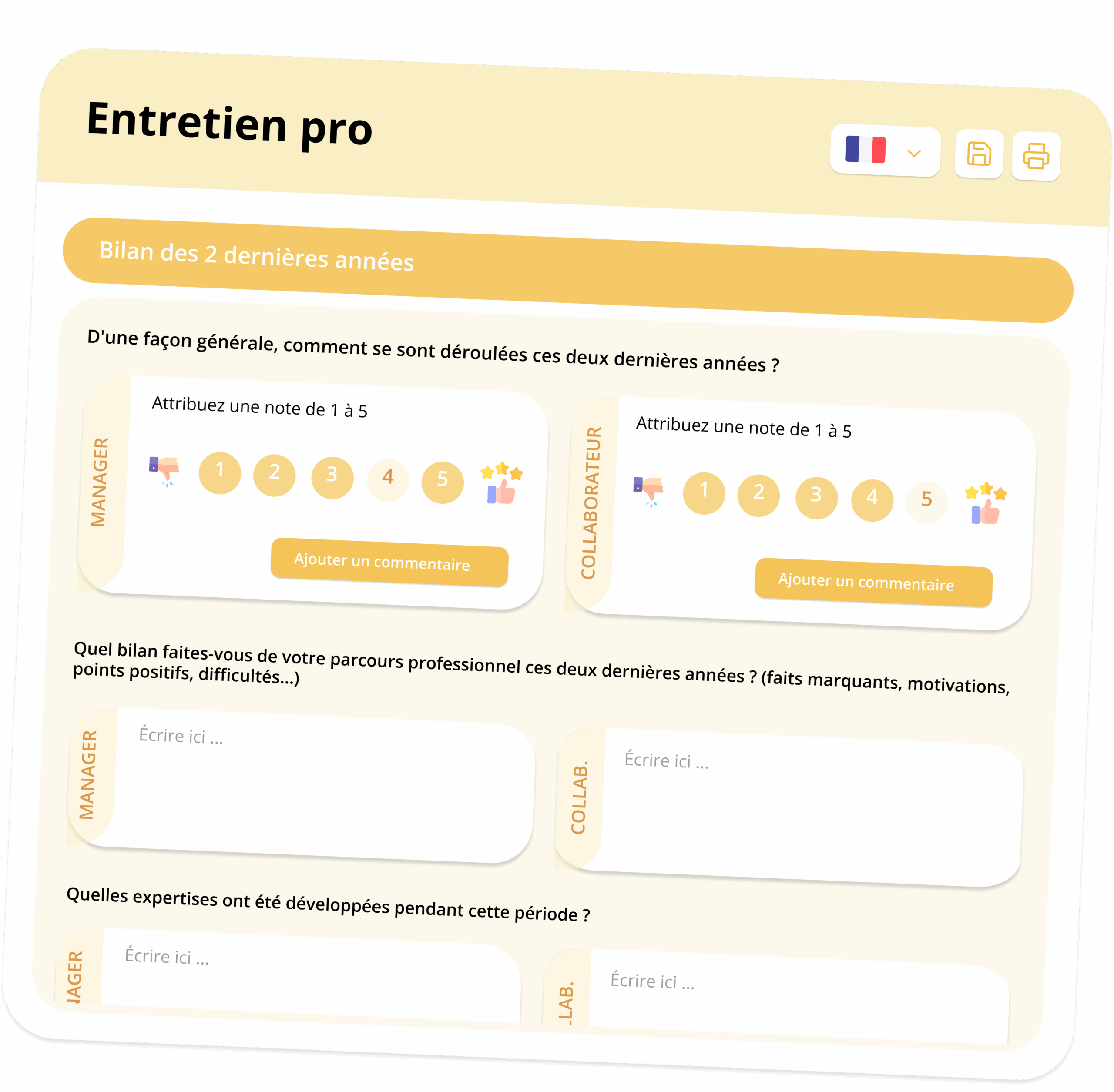 illustration d'une trame d'entretien professionnel avec Skeely